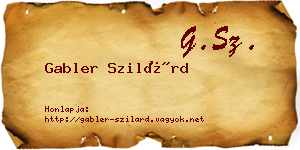 Gabler Szilárd névjegykártya